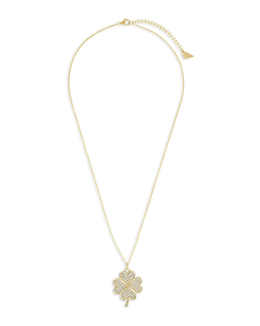 Pave CZ Shamrock Pendant