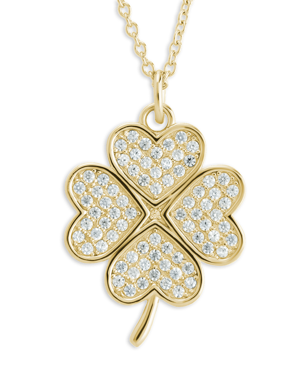 Pave CZ Shamrock Pendant