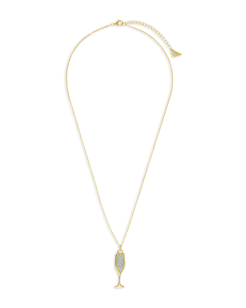 Pave CZ Champagne Flute Pendant