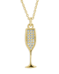Pave CZ Champagne Flute Pendant