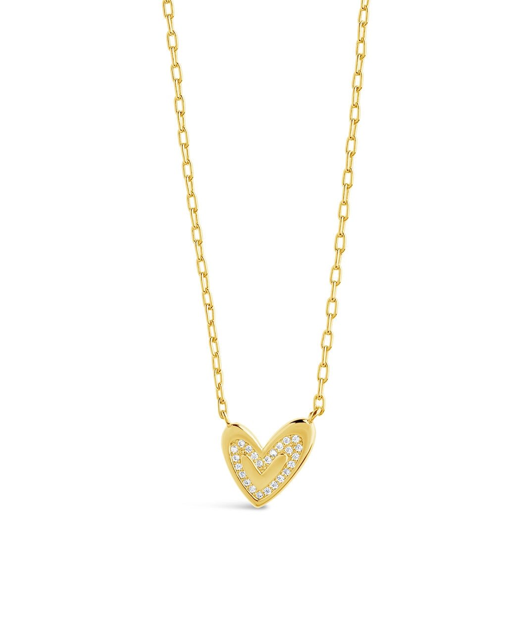 Sterling Silver Mabel CZ Heart Pendant Necklace