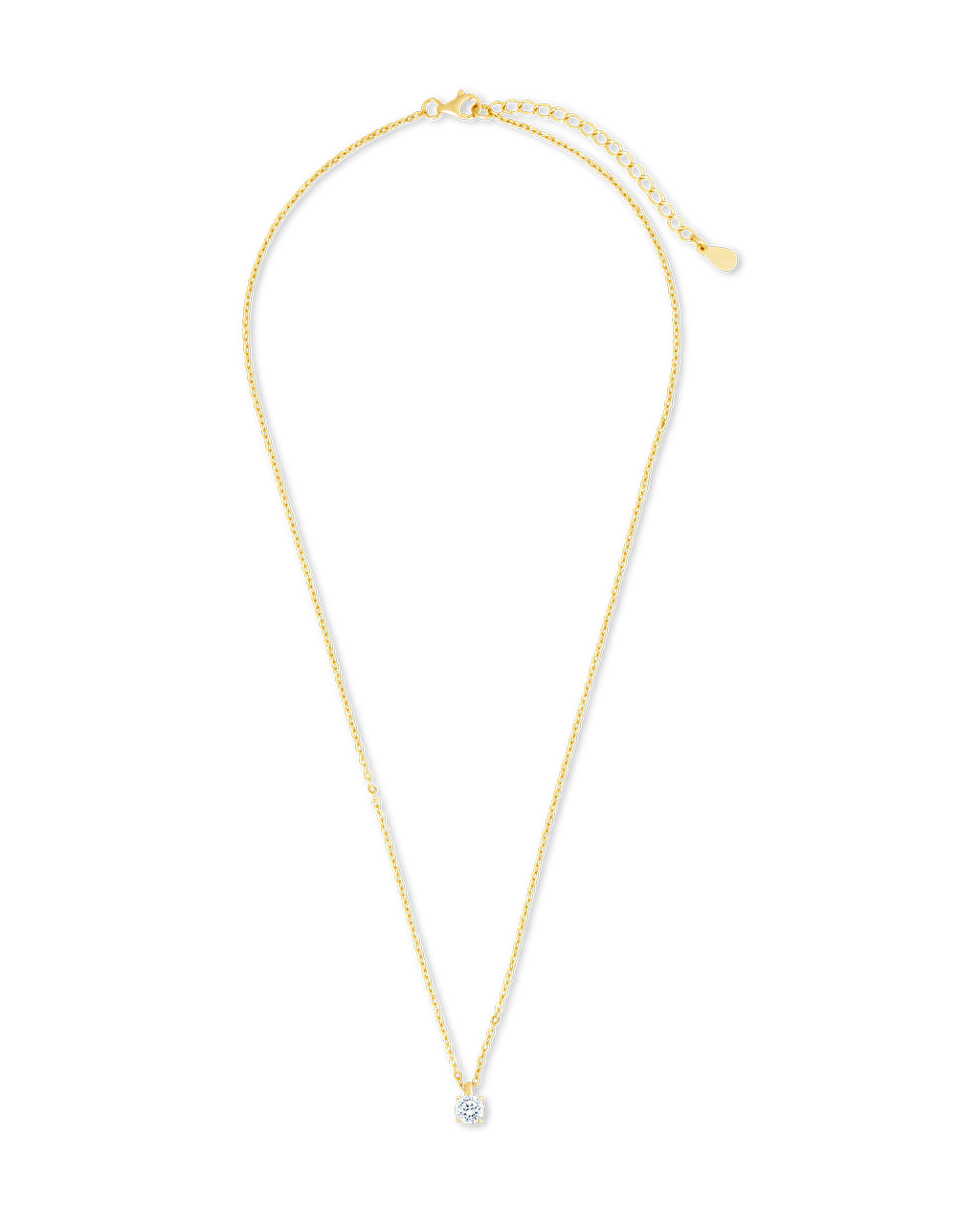 Sterling Silver Round CZ Prong Set Pendant