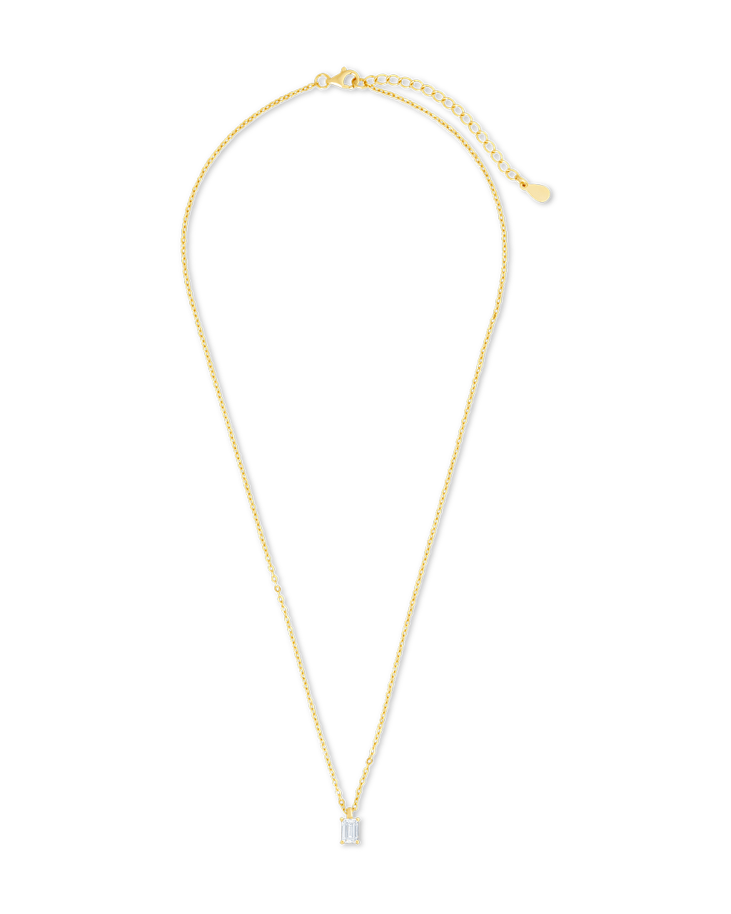 Sterling Silver Emerald Prong Set Pendant