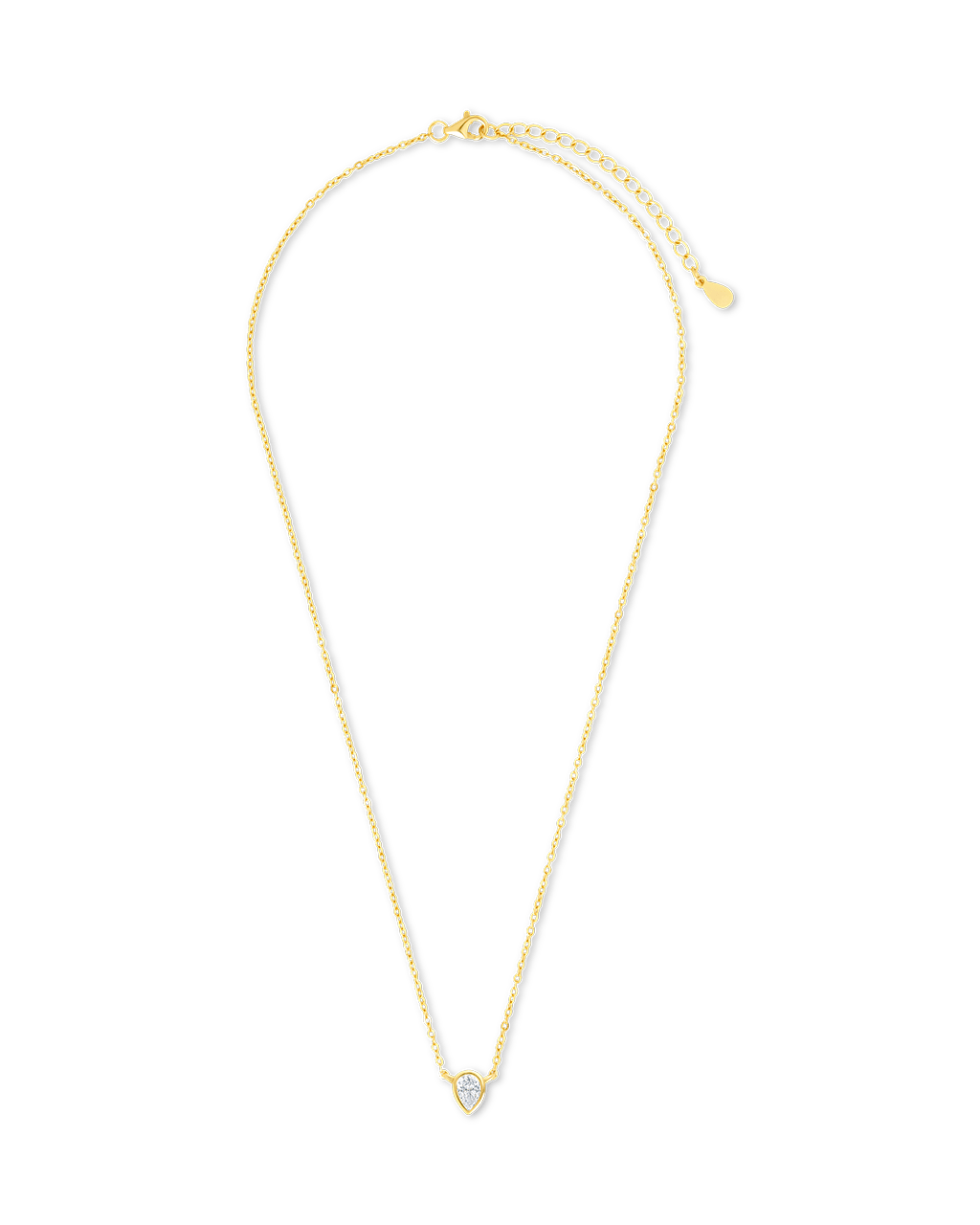 Sterling Silver Pear Bezel Set Pendant