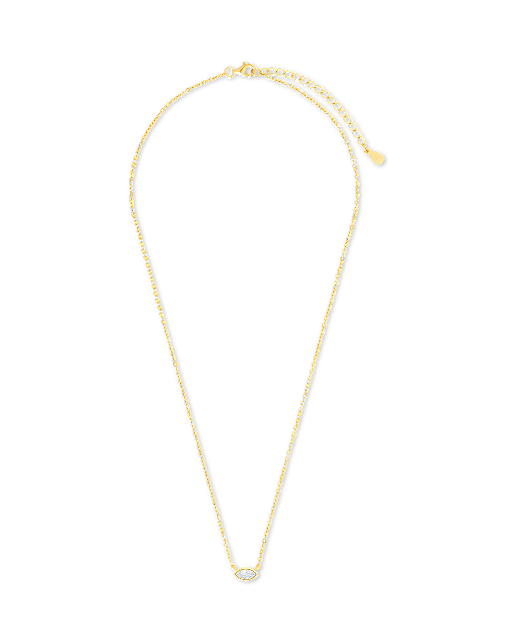 Sterling Silver Marquise Bezel Set Pendant