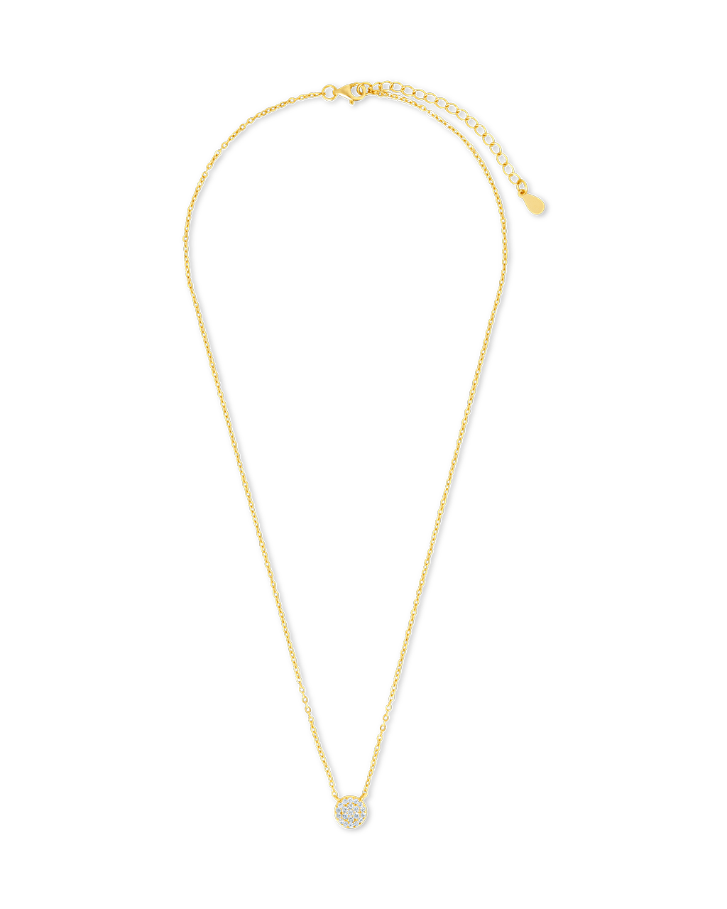 Sterling Silver CZ Disc Pendant