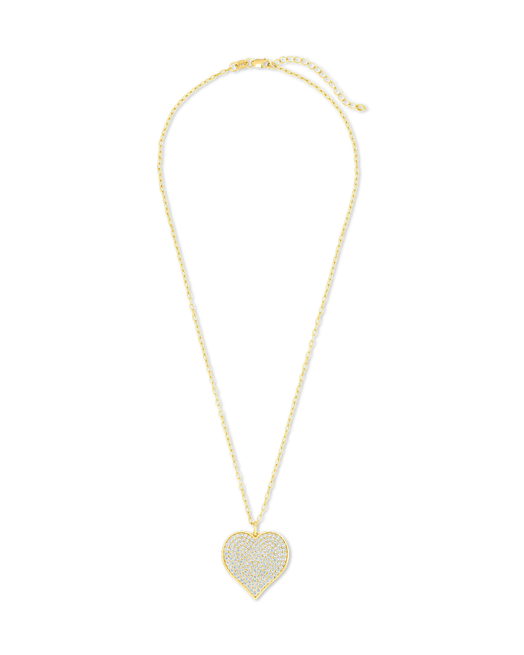 Sterling Silver CZ Statement Heart Pendant