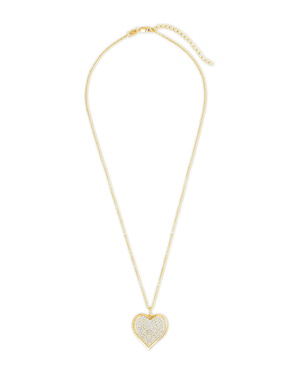 Sterling Silver CZ Statement Heart Pendant
