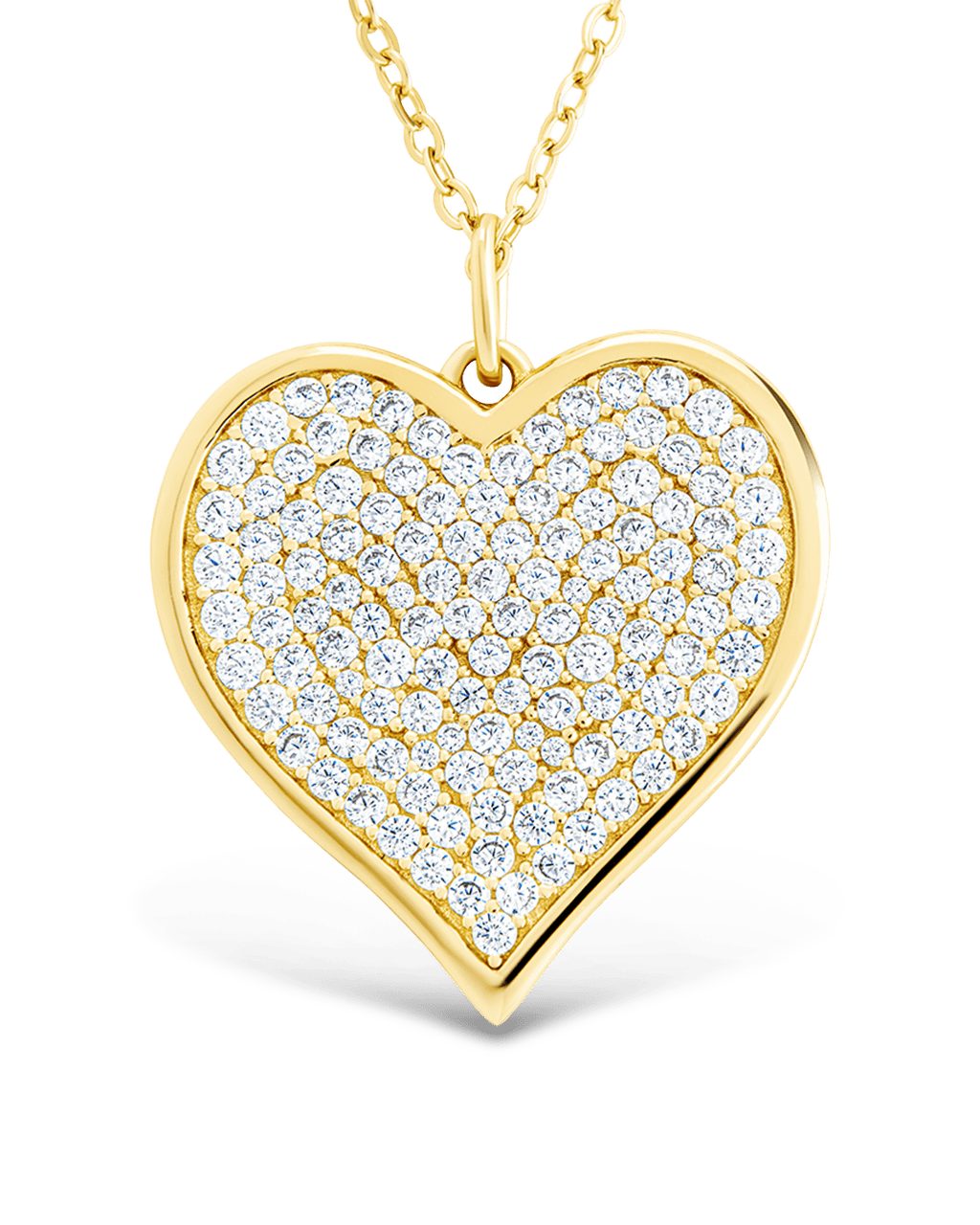 Sterling Silver CZ Statement Heart Pendant