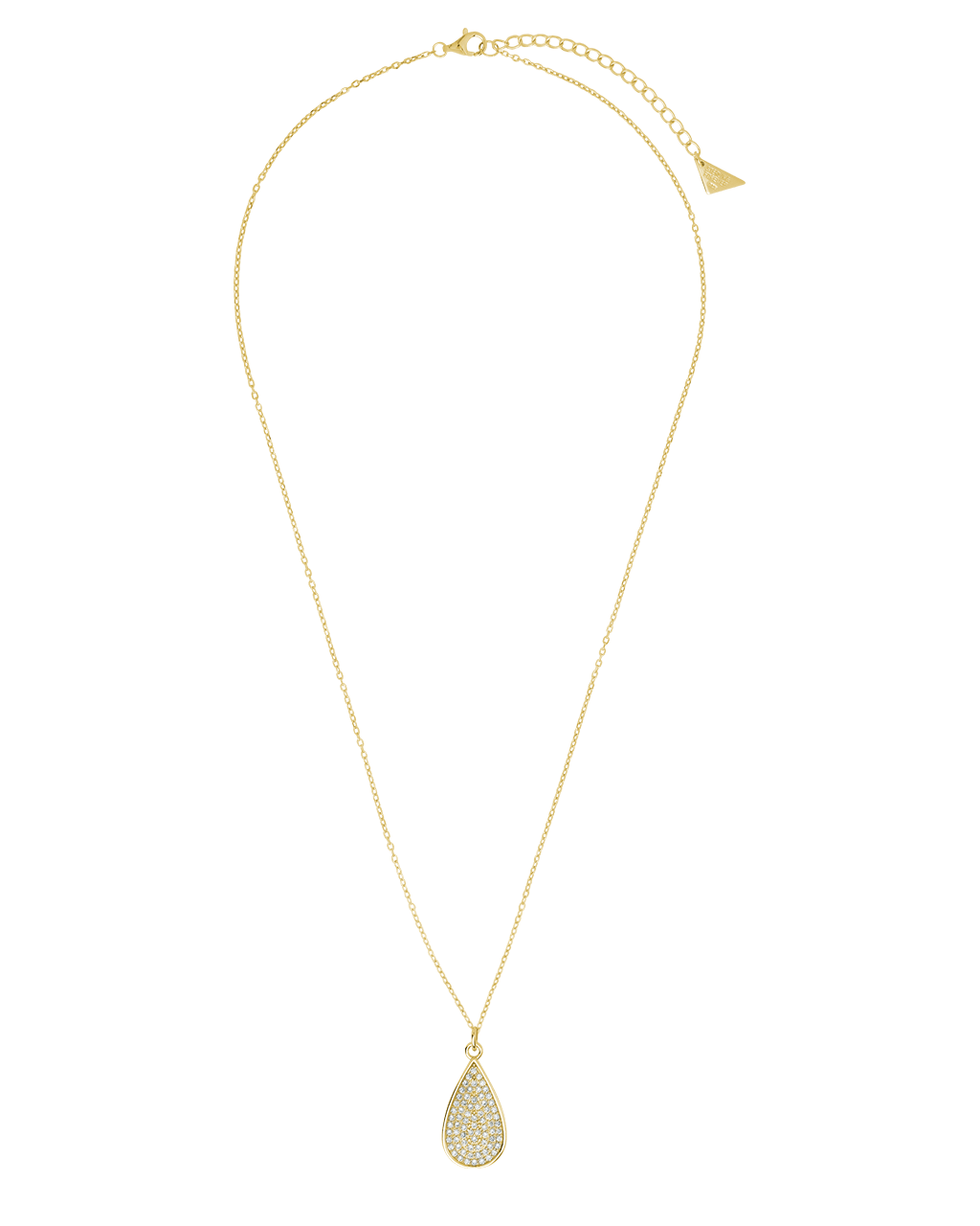 Pave CZ Tear Drop Pendant
