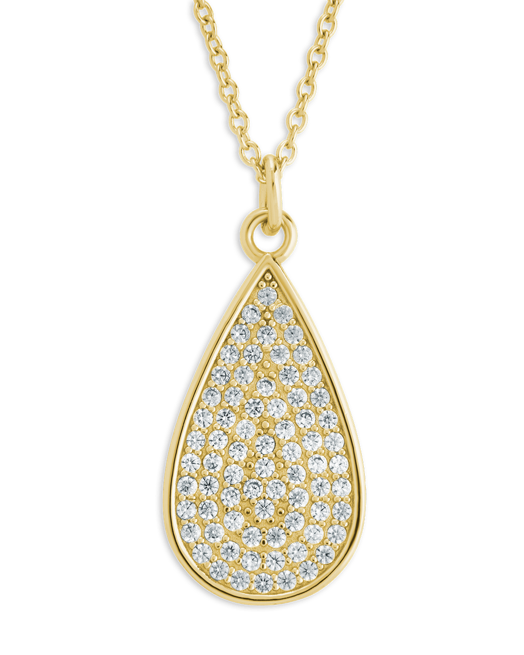 Pave CZ Tear Drop Pendant
