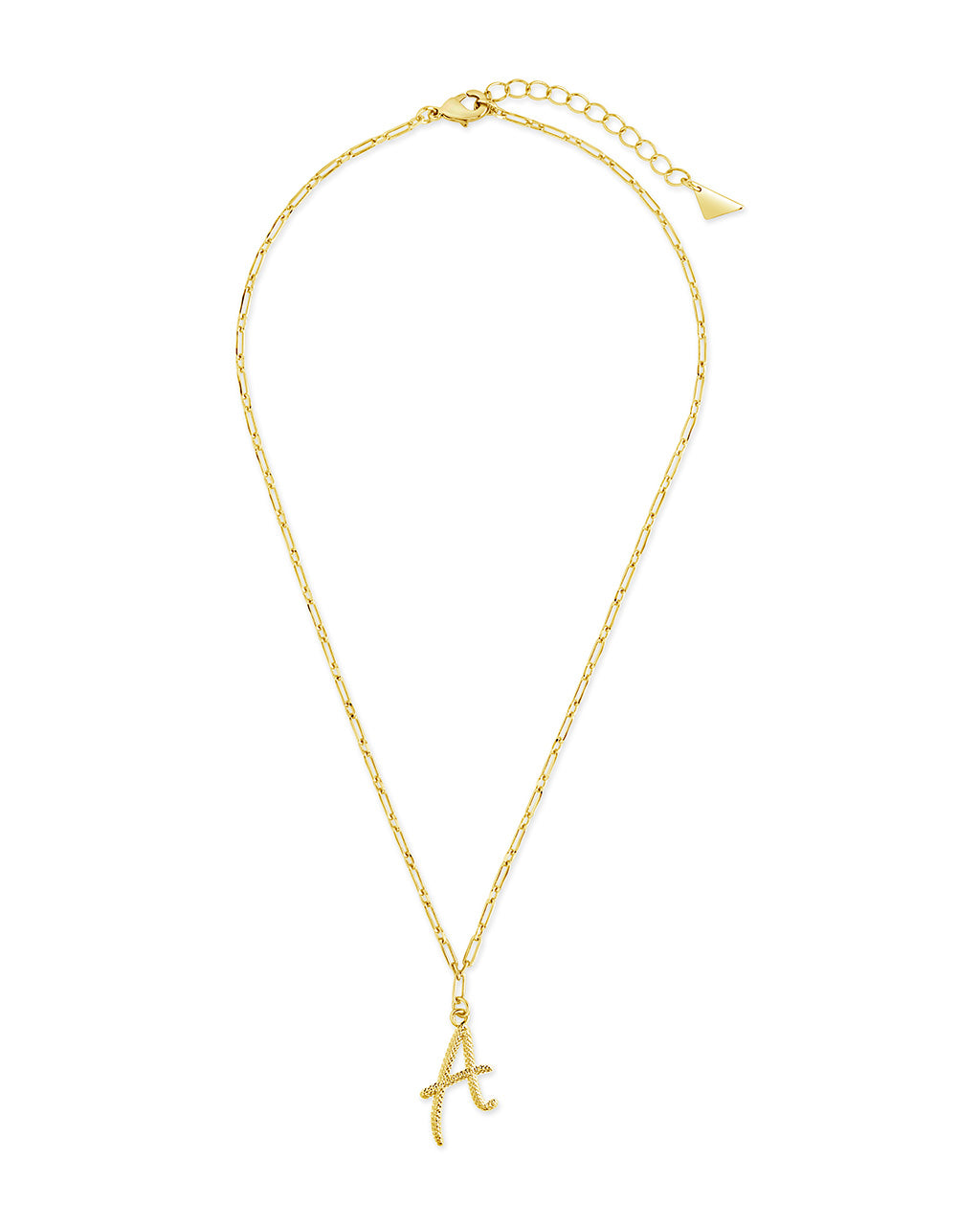 Textured Initial Charm Pendant Necklace