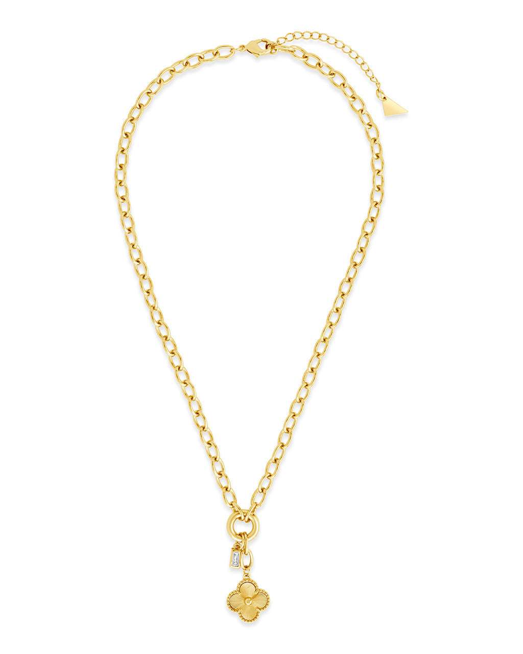 Tilda CZ & Clover Charm Necklace