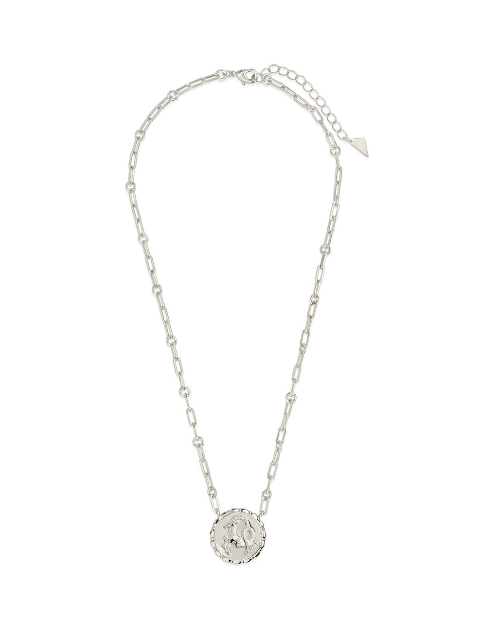 Bold CZ Zodiac Link Pendant Necklace