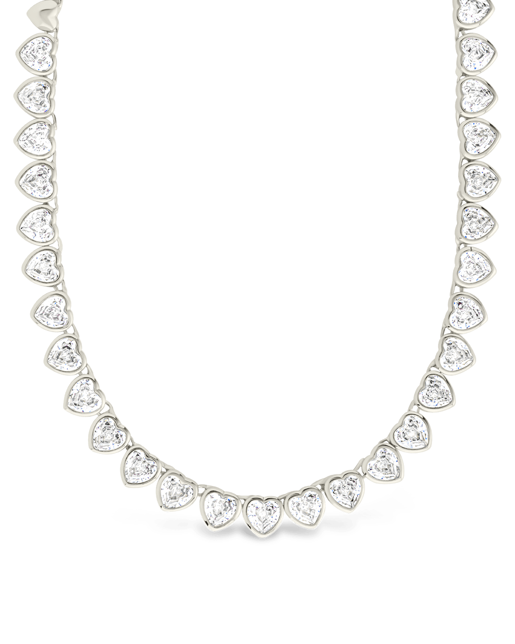 Stephanie Heart CZ Tennis Necklace