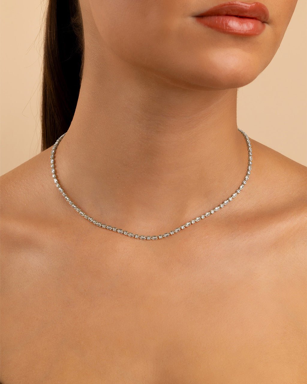 Kite Cut Tennis Necklace