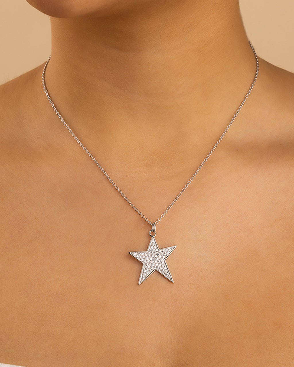 Pave CZ Star Pendant