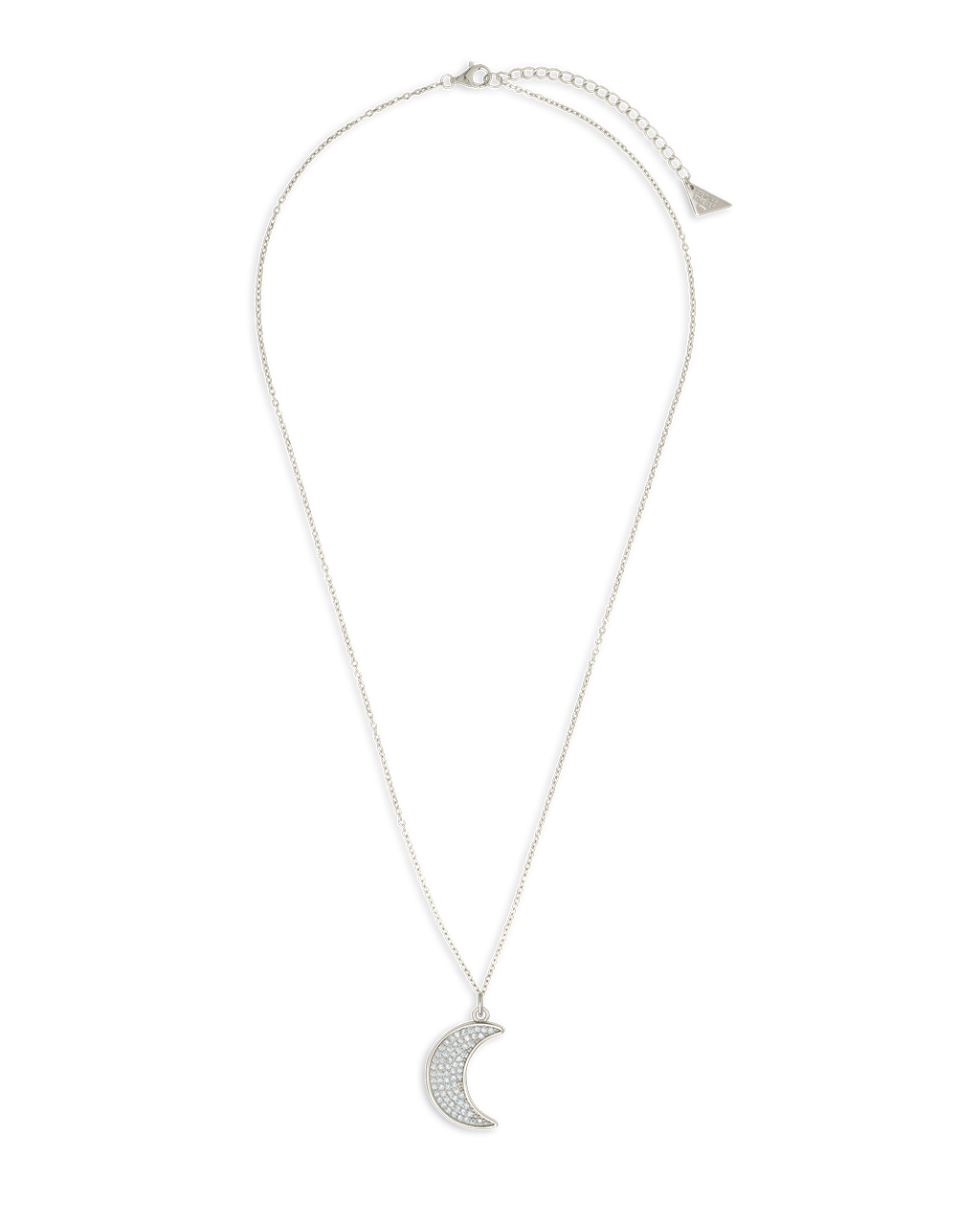 Pave CZ Moon Crescent Pendant