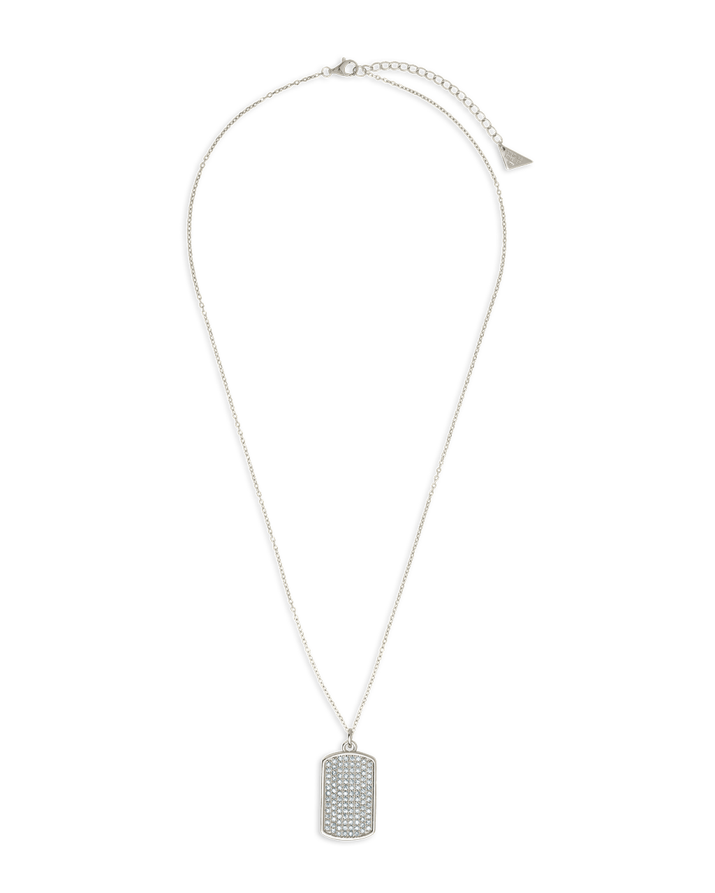 Pave CZ Rounded-edge Rectangle Pendant