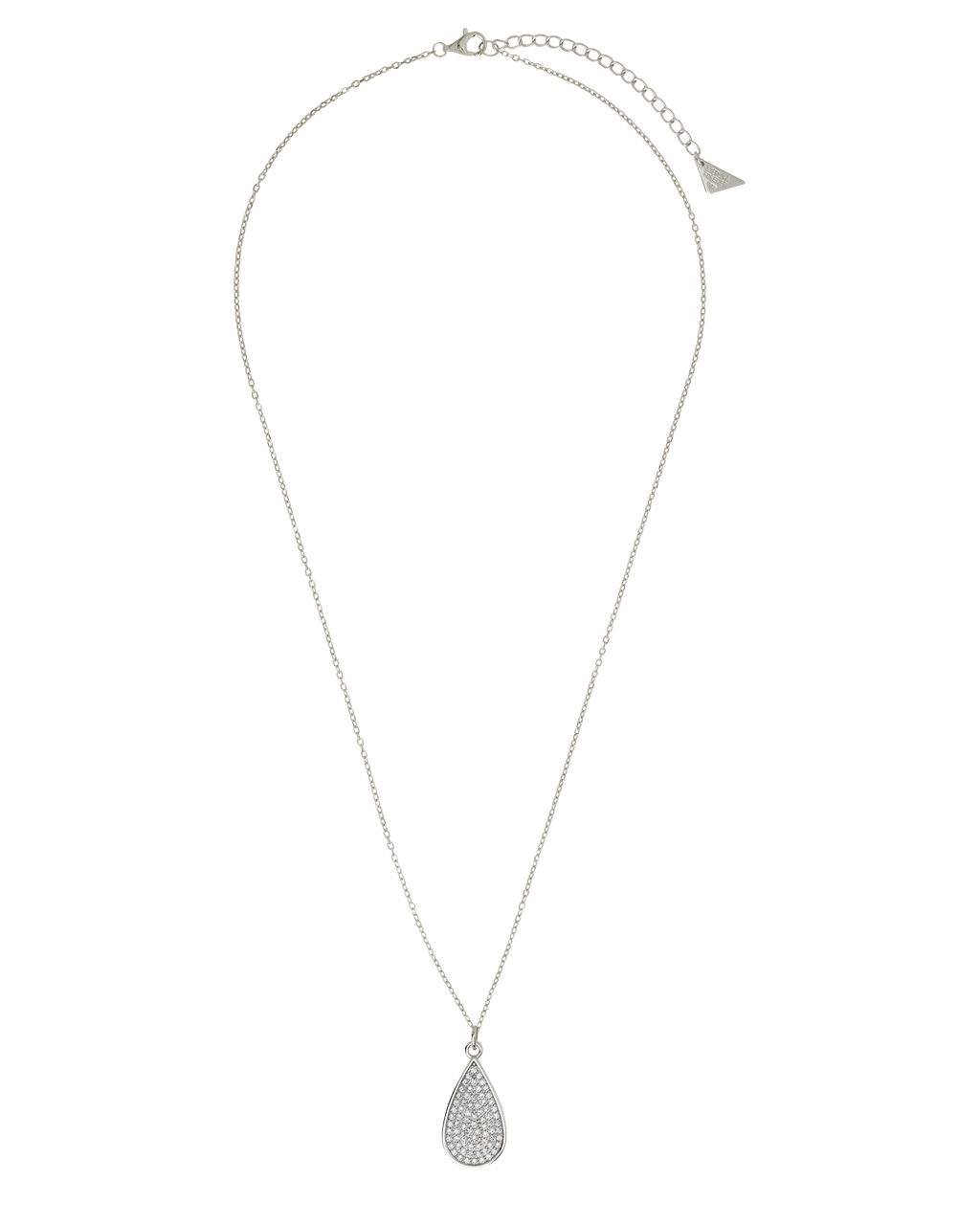 Pave CZ Tear Drop Pendant