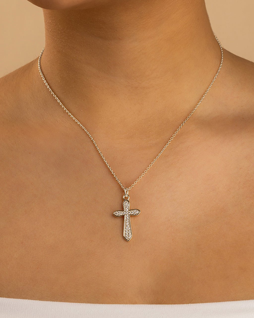 Pave CZ Cross Pendant