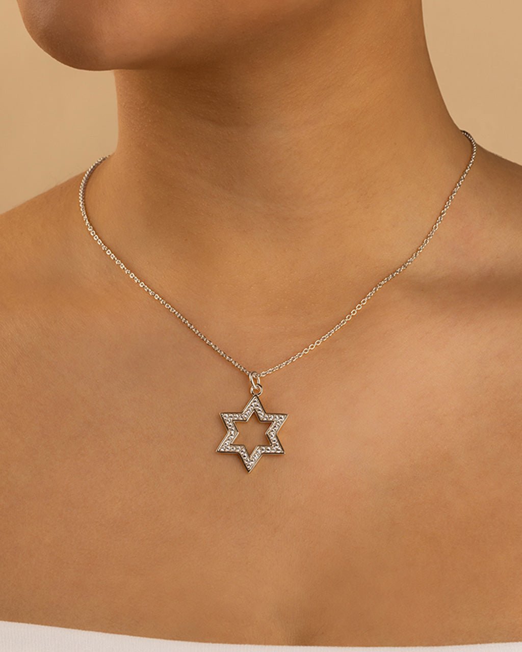 Pave CZ Star of David Pendant