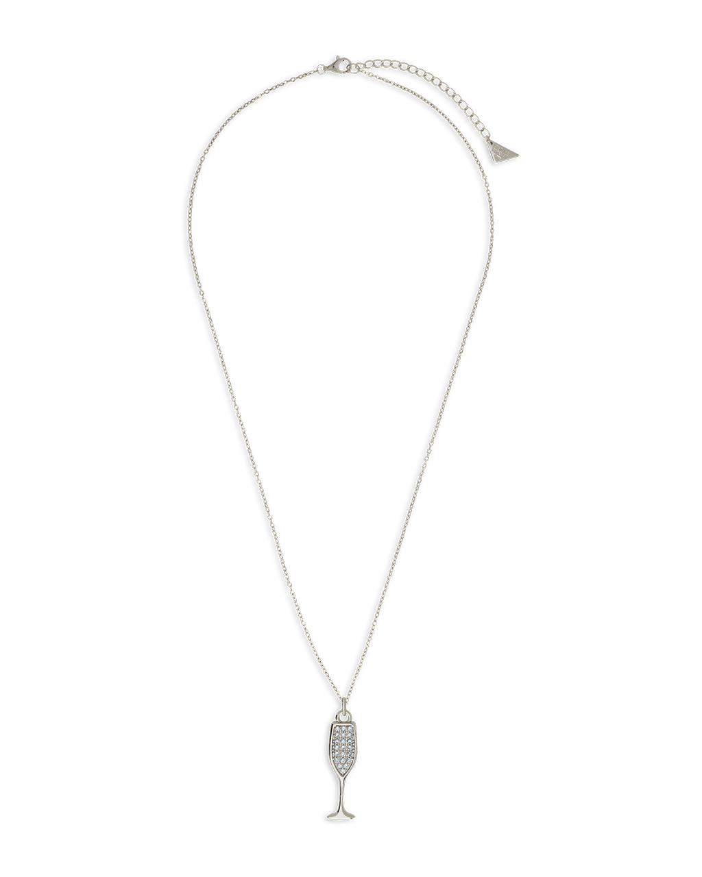 Pave CZ Champagne Flute Pendant
