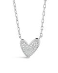 Sterling Silver Mabel CZ Heart Pendant Necklace