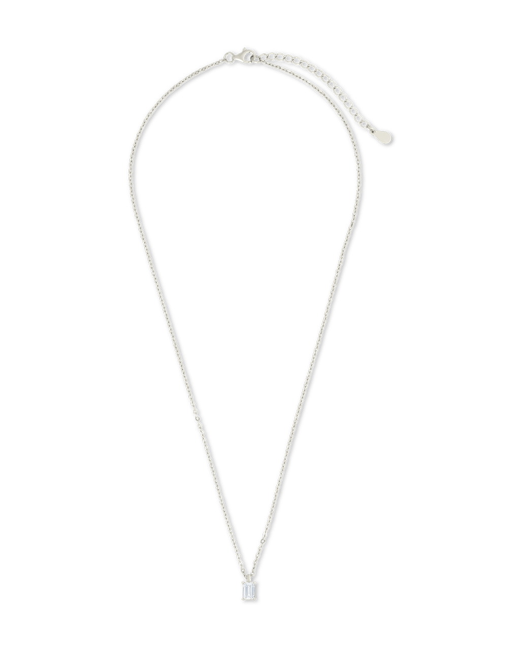Sterling Silver Emerald Prong Set Pendant