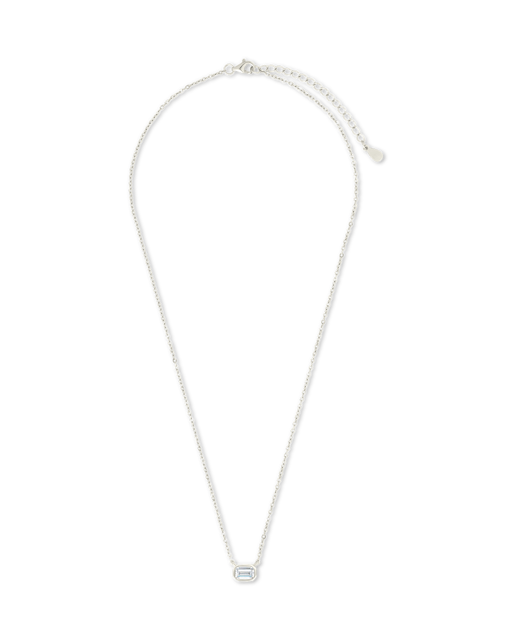 Sterling Silver Emerald Bezel Set Pendant