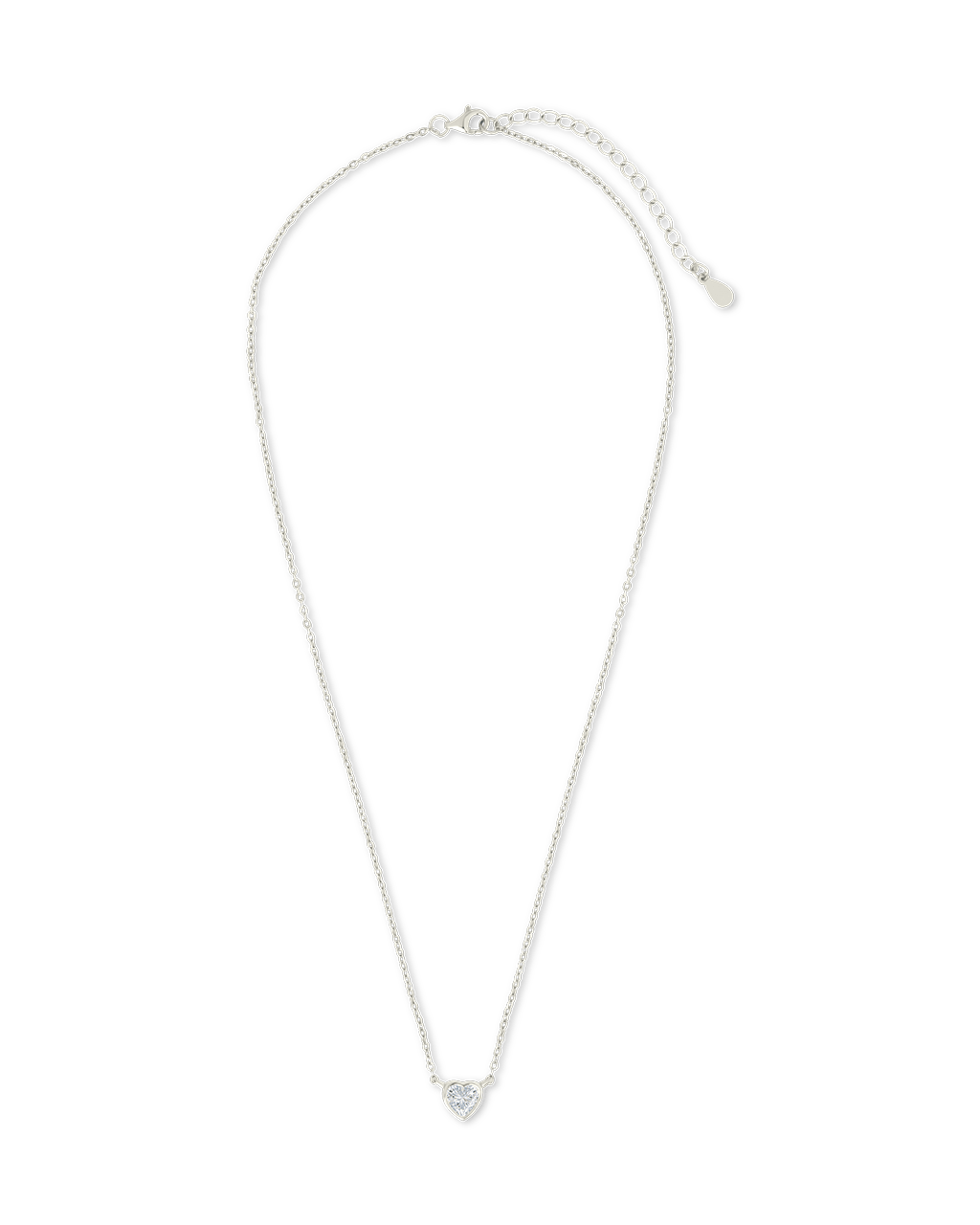 Sterling Silver Heart Bezel Set Pendant