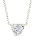 Sterling Silver Heart Bezel Set Pendant