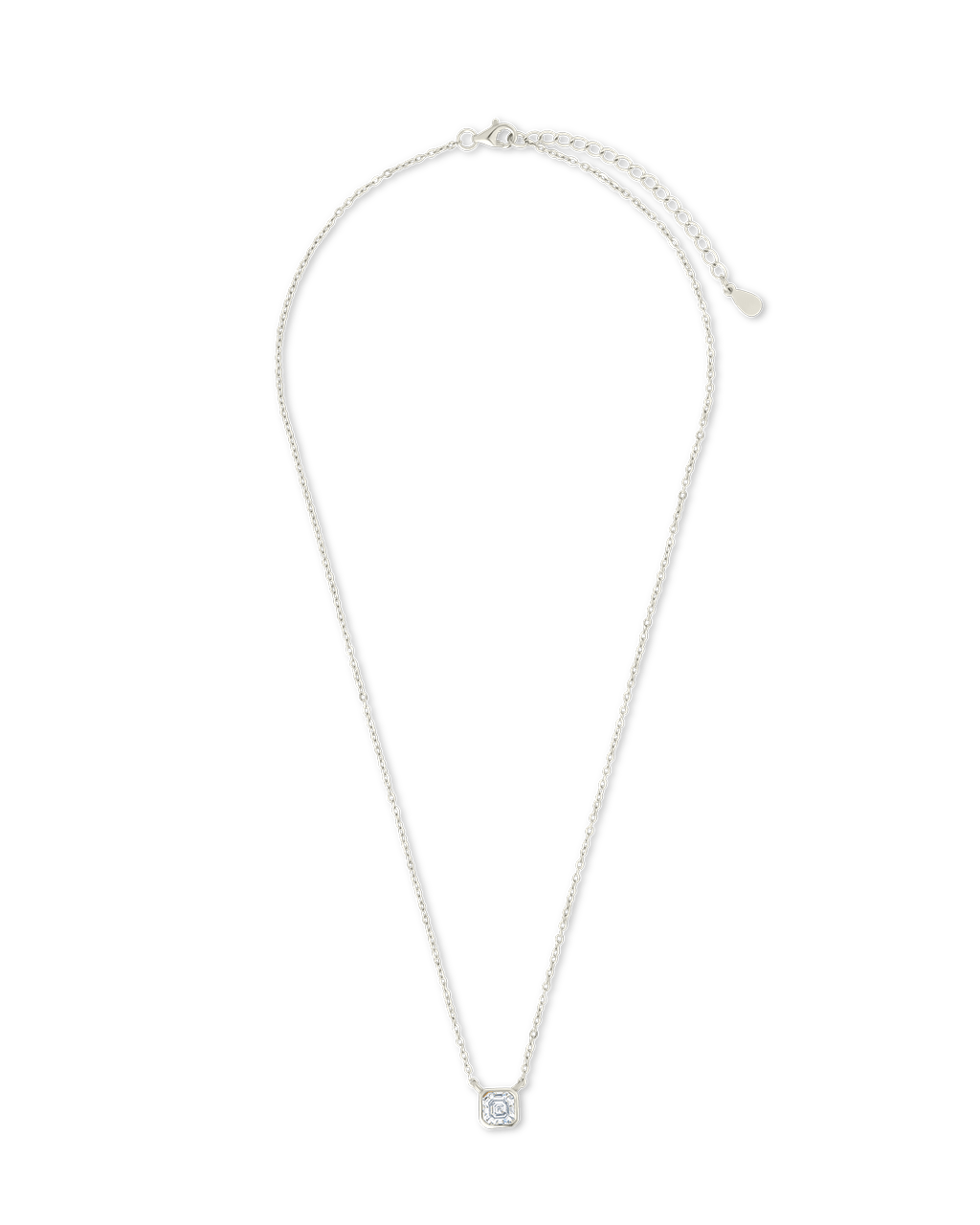 Sterling Silver Asscher Bezel Set Pendant