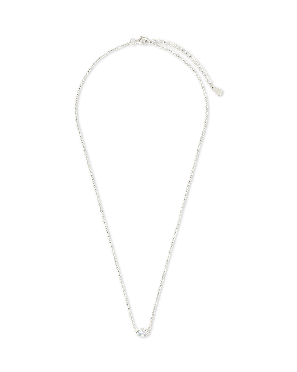 Sterling Silver Marquise Bezel Set Pendant