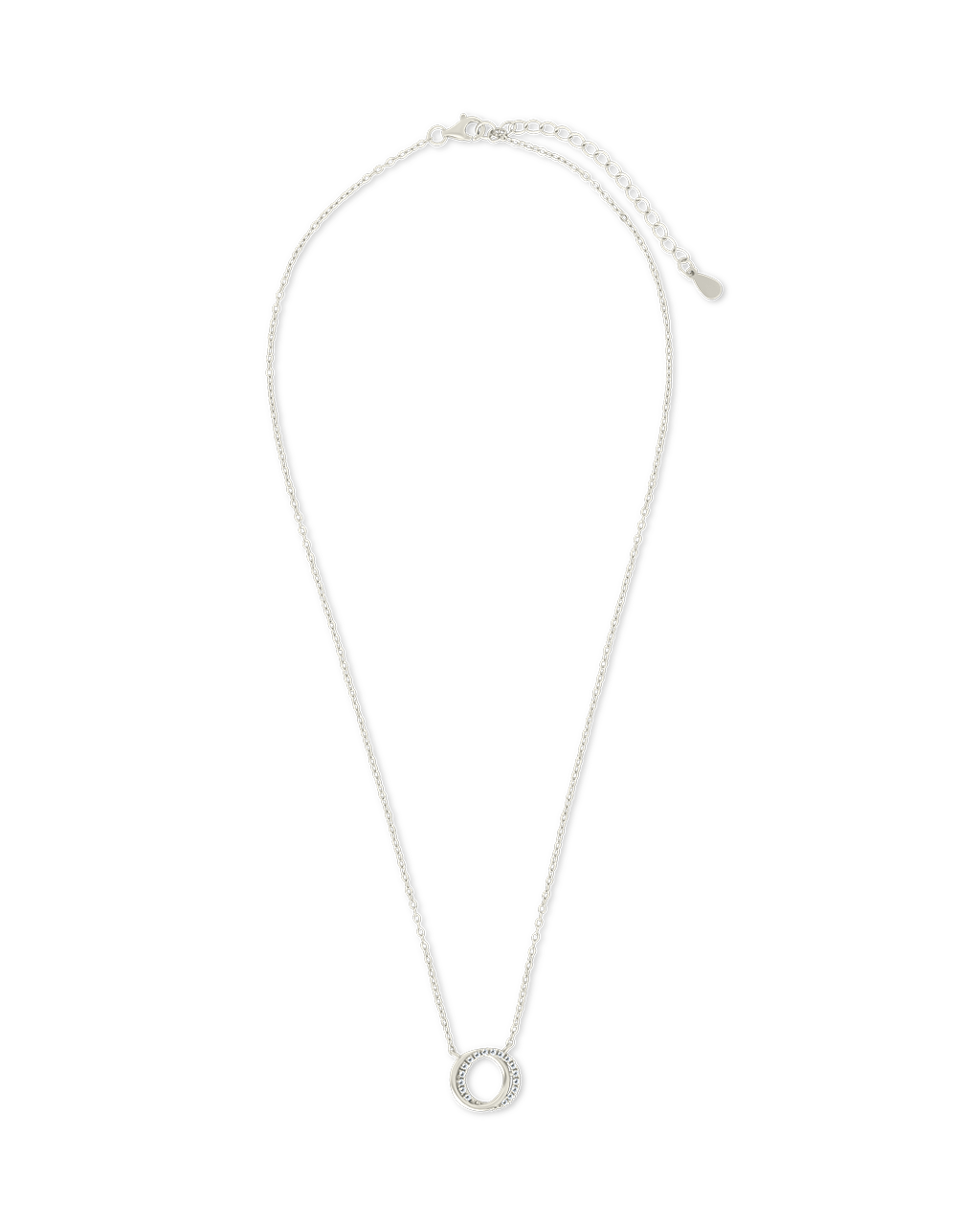 Sterling Silver CZ Interlocking Circle Pendant