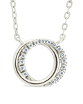 Sterling Silver CZ Interlocking Circle Pendant