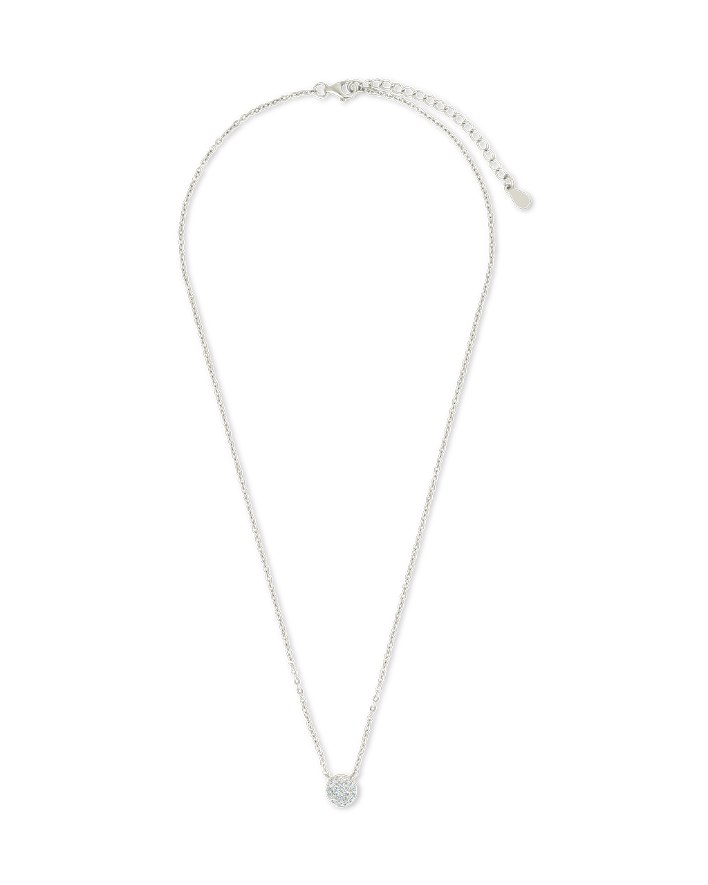Sterling Silver CZ Disc Pendant