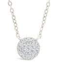 Sterling Silver CZ Disc Pendant