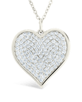 Sterling Silver CZ Statement Heart Pendant