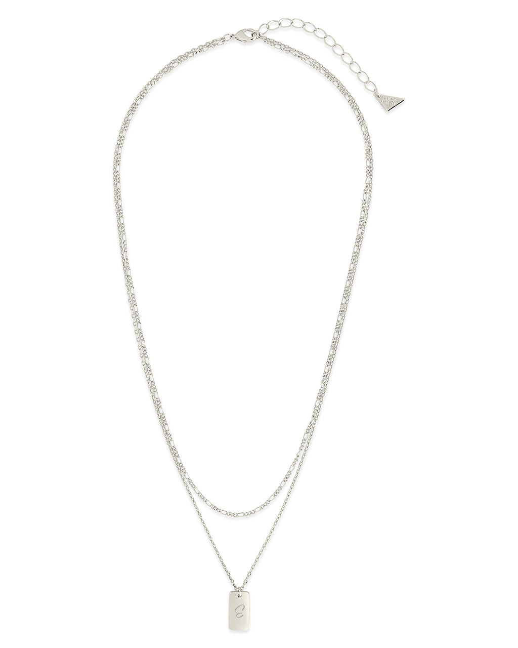 Initial Tag Layered Chain Necklace