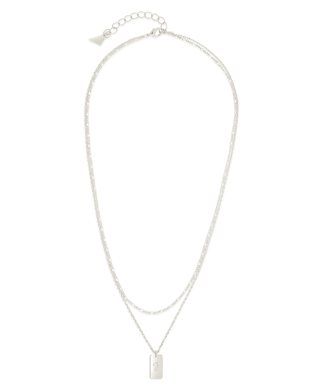 Initial Tag Layered Chain Necklace