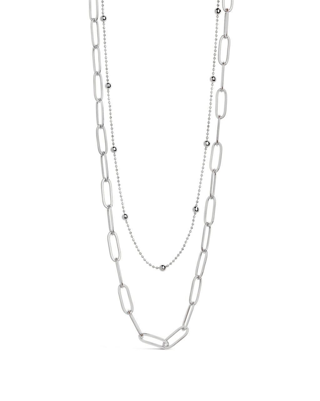 Leah Beaded & Paperclip Layered Chain Necklace