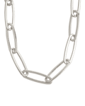 Sterling Silver Large Elongated Paperclip Chain Necklace