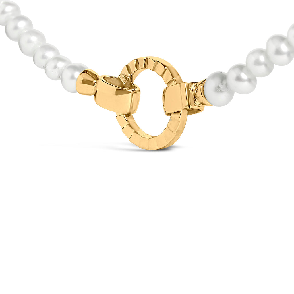 18K Yellow Gold Vermeil Pearl Strand Infinity Necklace