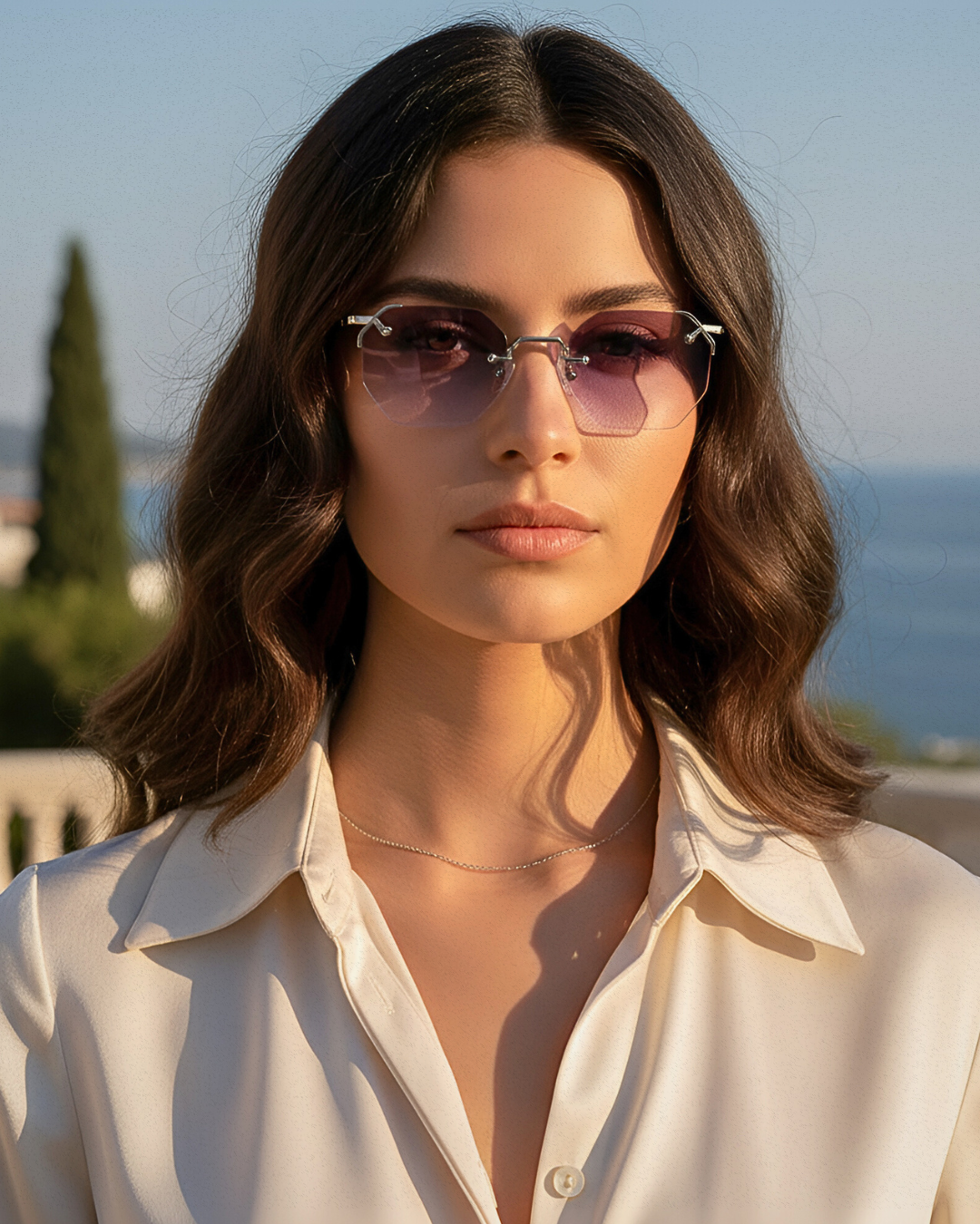 A.M. 48mm Hexagon Sunglasses | Purple
