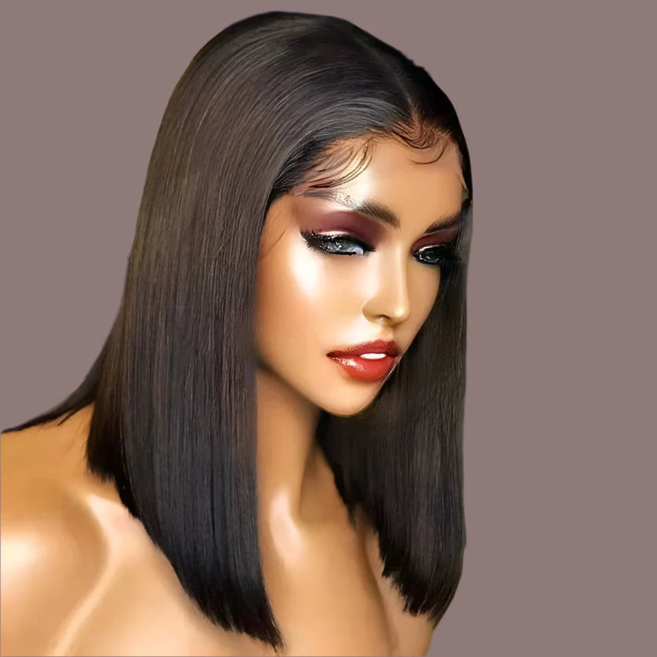 Sweet & Cute Brazilian Straight Bob Wig - Human Hair - Lace Front - Short & Fluffy