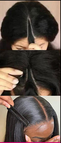 V Part Wig | Glueless Natural Straight Peruvian Human Hair for Easy Wear