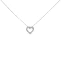 14K White Gold 1/2 Carat Lab Grown Diamond Heart Shape Pendant Necklace