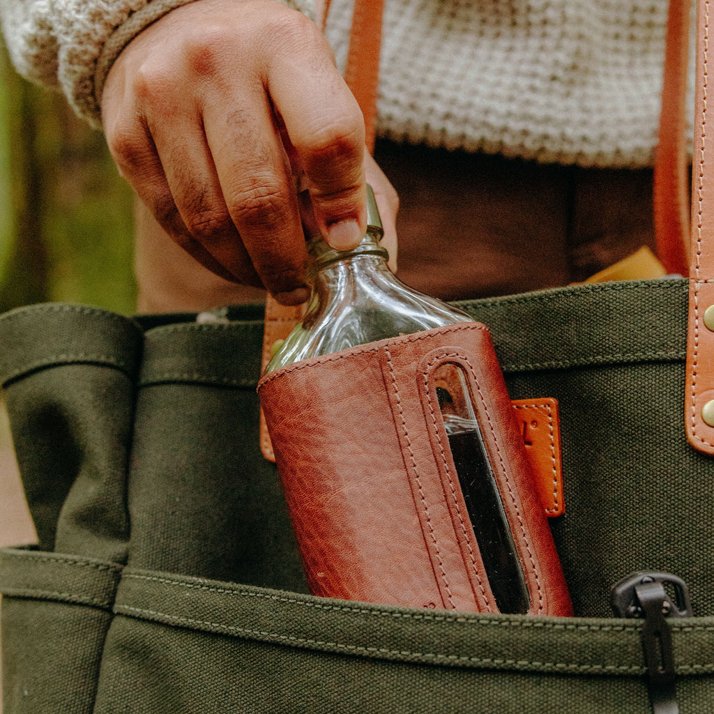Glass Leather Flask 375Ml