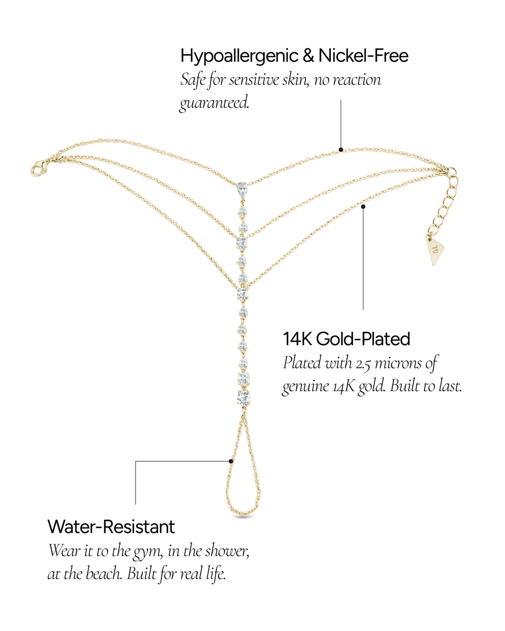 Anselma CZ Hand Chain
